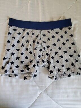 H&M Gray Boxer Briefs with Navy Star Print